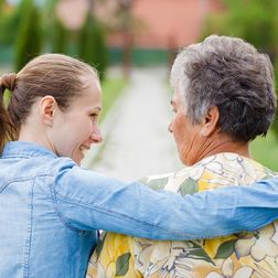 Elderly woman and her career outdoors